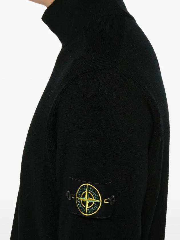 Compass Badge Knit Top Black - STONE ISLAND - BALAAN 6