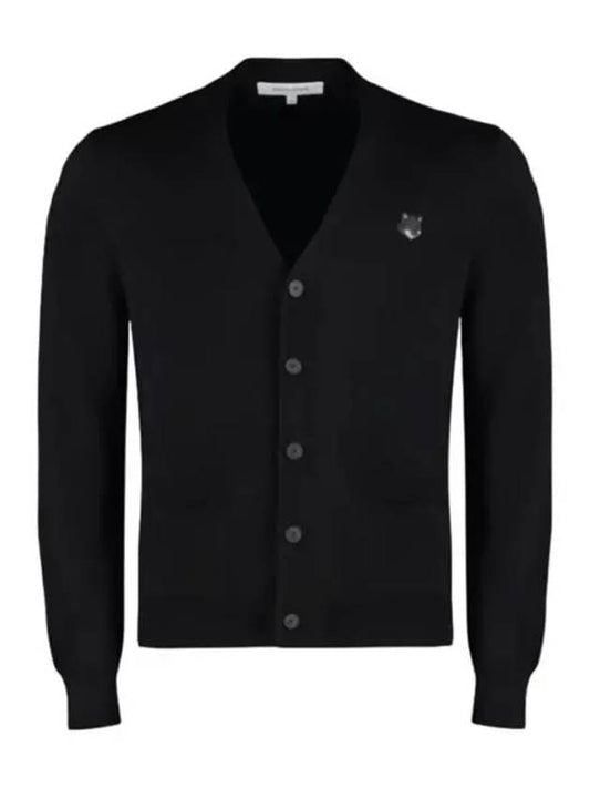 Bold Fox Head Patch Regular Cardigan Black - MAISON KITSUNE - BALAAN 2