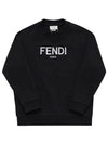 Kids Logo Print Sweatshirt Black - FENDI - BALAAN 1