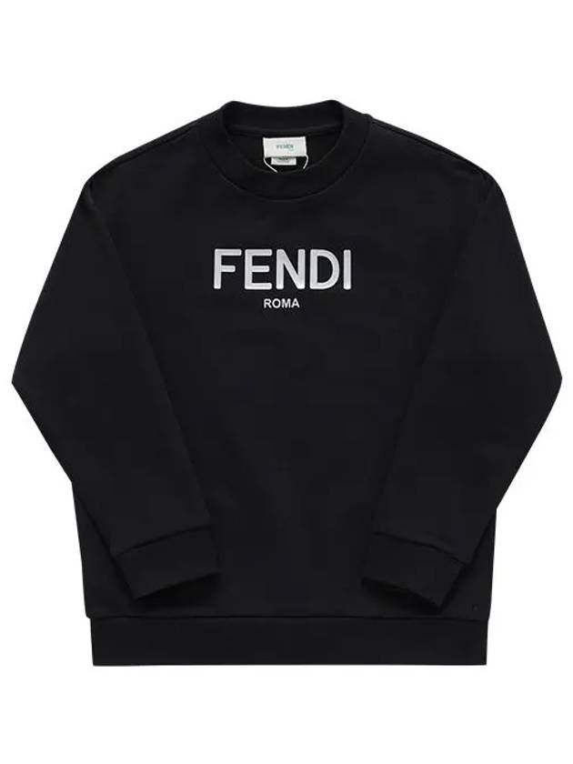 Logo Printing Junior Cotton Sweatshirt Black - FENDI - BALAAN 2