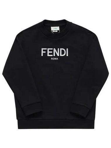 Kids Logo Print Sweatshirt Black - FENDI - BALAAN 1