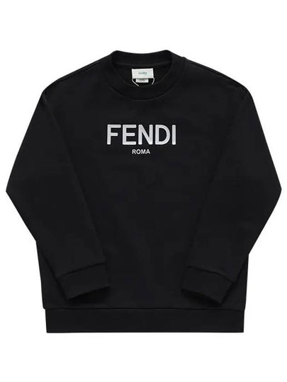 Kids Logo Print Sweatshirt Black - FENDI - BALAAN 2