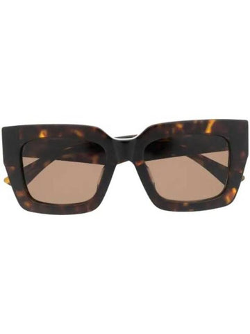 EYEWEAR Tortoiseshell effect oversized sunglasses BV1212S - BOTTEGA VENETA - BALAAN 1