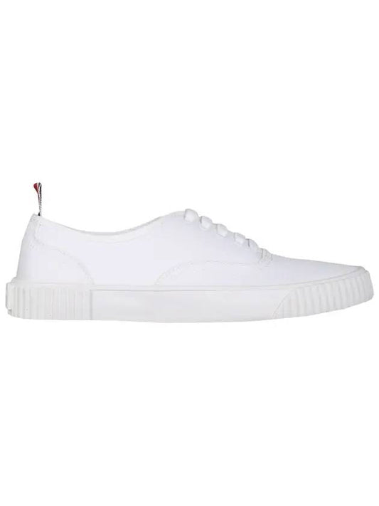 Women's Heritage Cotton Canvas Low Top Sneakers White - THOM BROWNE - BALAAN.
