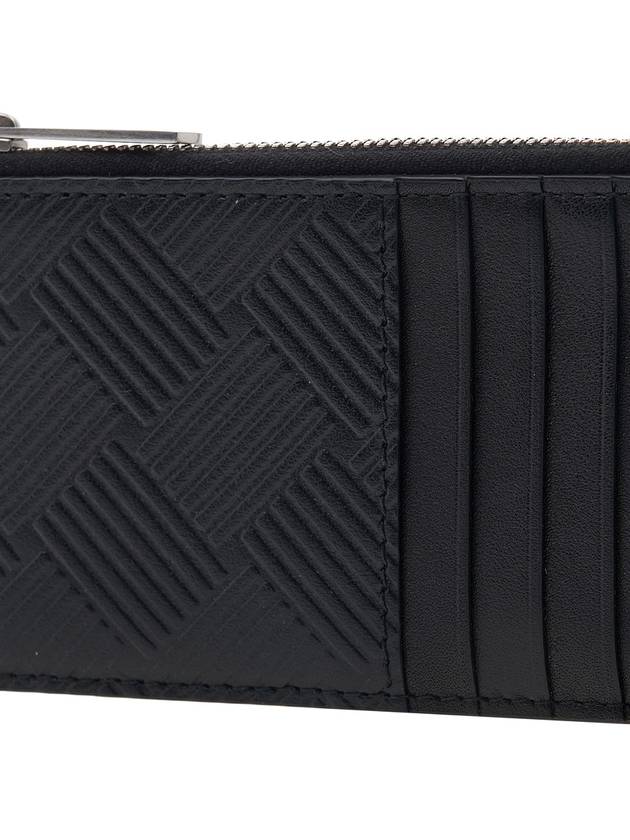 Weaving Pattern Zipper Card Wallet Black - BOTTEGA VENETA - BALAAN 7