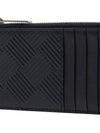 Weaving Pattern Zipper Card Wallet Black - BOTTEGA VENETA - BALAAN 7