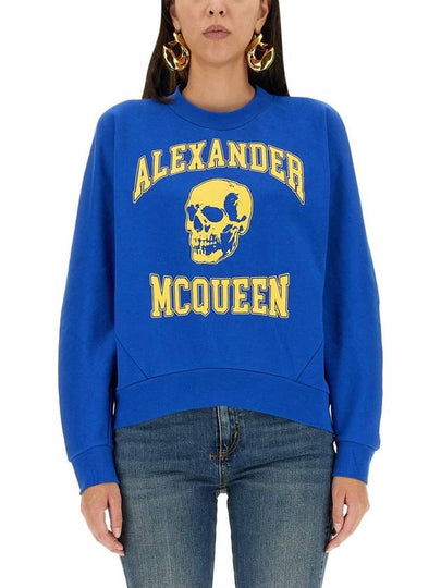 Skull Print Sweatshirt Blue - ALEXANDER MCQUEEN - BALAAN 2