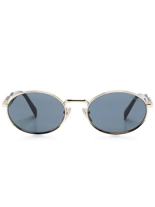 Eyewear Logo Round Sunglasses Dark Drey Gold - PRADA - BALAAN 1