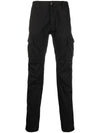 Lens Wappen Straight Pants Black - CP COMPANY - BALAAN 1