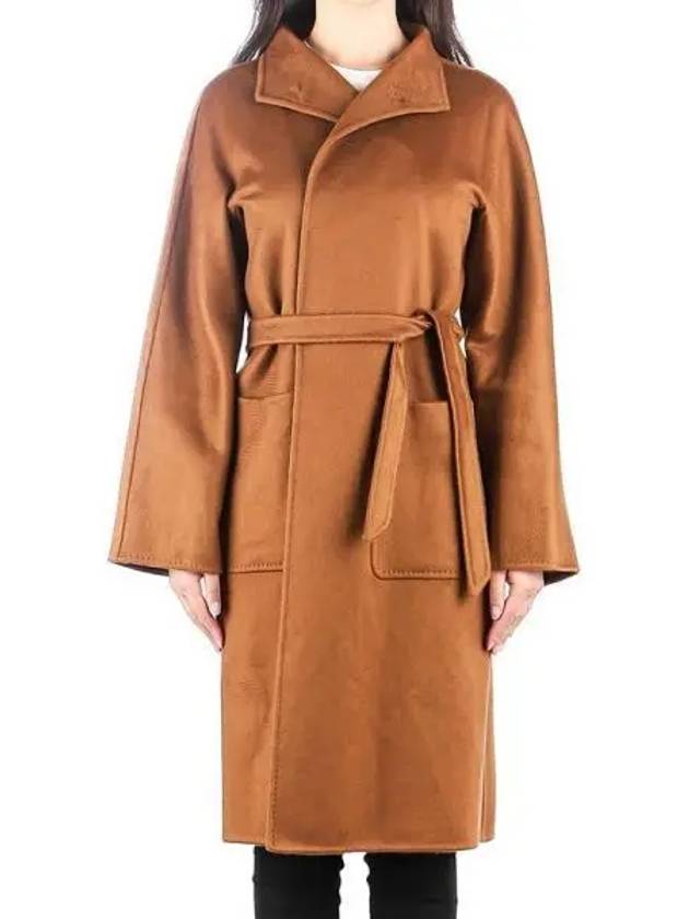 Lilia High Neck Cashmere Single Coat Brown - MAX MARA - BALAAN 2