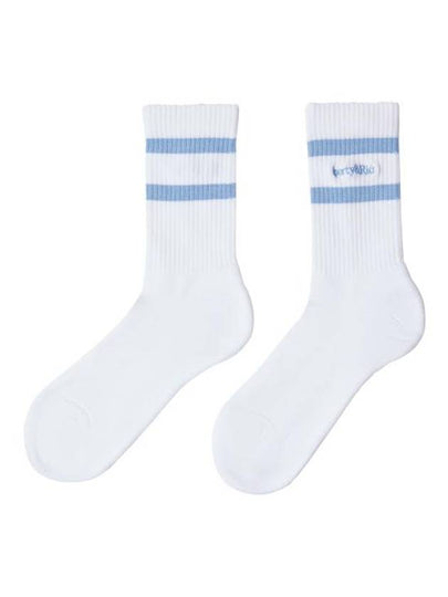 Serif Logo Stripe Socks White Hyde Ranger - SPORTY & RICH - BALAAN 2