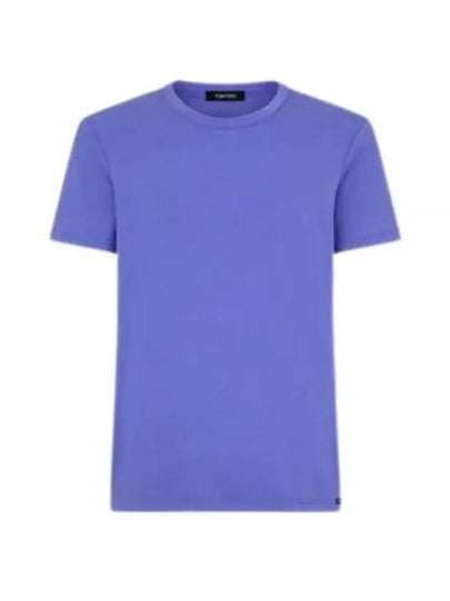 Cotton Crew Neck Short Sleeve T-Shirt T-Shirt blue - TOM FORD - BALAAN 2