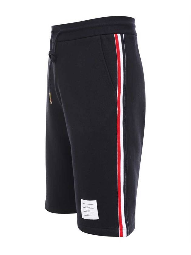 Logo Patch Bermuda Track Shorts Navy - THOM BROWNE - BALAAN 6