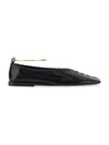 Women's Stitch Ring Detail Ballerina Flats Black - JIL SANDER - BALAAN.