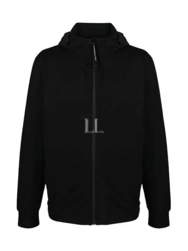 Metropolis Series Stretch Fleece Mixed Hooded Jacket Black - CP COMPANY - BALAAN 2