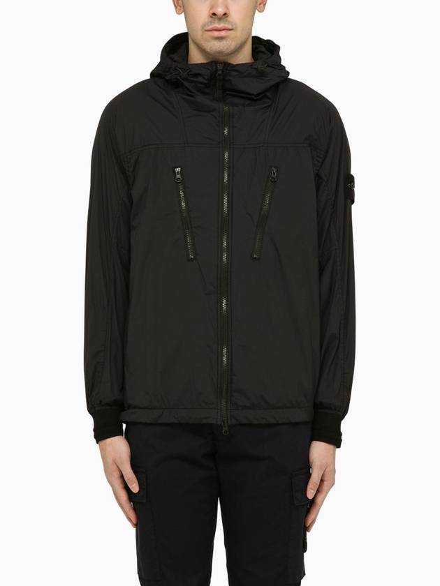 Skin Touch Nylon TC Hooded Jacket Black - STONE ISLAND - BALAAN 2