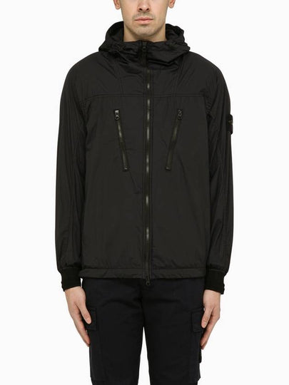 Skin Touch Nylon TC Hooded Jacket Black - STONE ISLAND - BALAAN 2