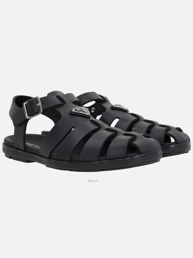 Triangle Logo Fisherman Rubber Sandals Black - PRADA - BALAAN 2