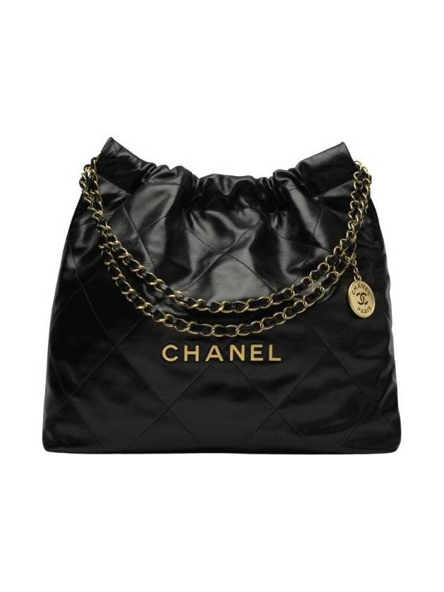 22 Medium Tote Bag Black - CHANEL - BALAAN 1