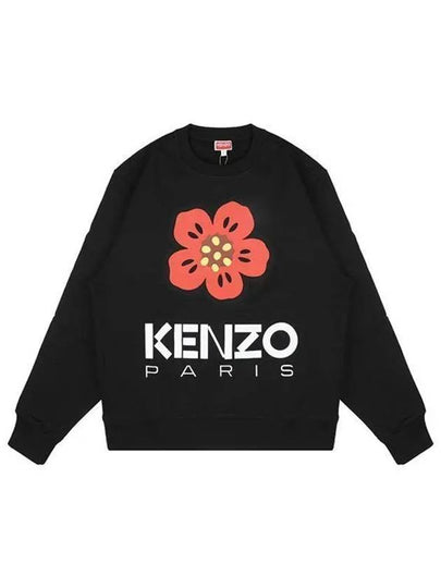 Men's Boke Flower Print Sweatshirt Black - KENZO - BALAAN 2