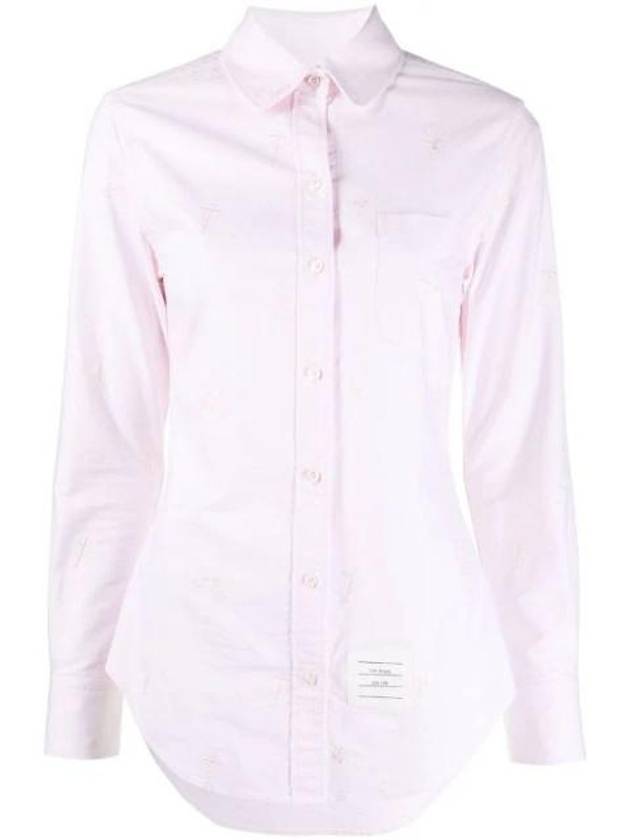 Cotton Oxford Shirt Pink - THOM BROWNE - BALAAN 1