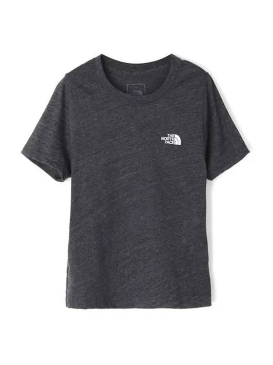 Women's Simple Logo Tri-Blend Short Sleeve T-Shirt Black - THE NORTH FACE - BALAAN 1