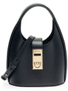 Women's Gancini Buckle Mini Hobo Shoulder Bag Black - SALVATORE FERRAGAMO - BALAAN 2