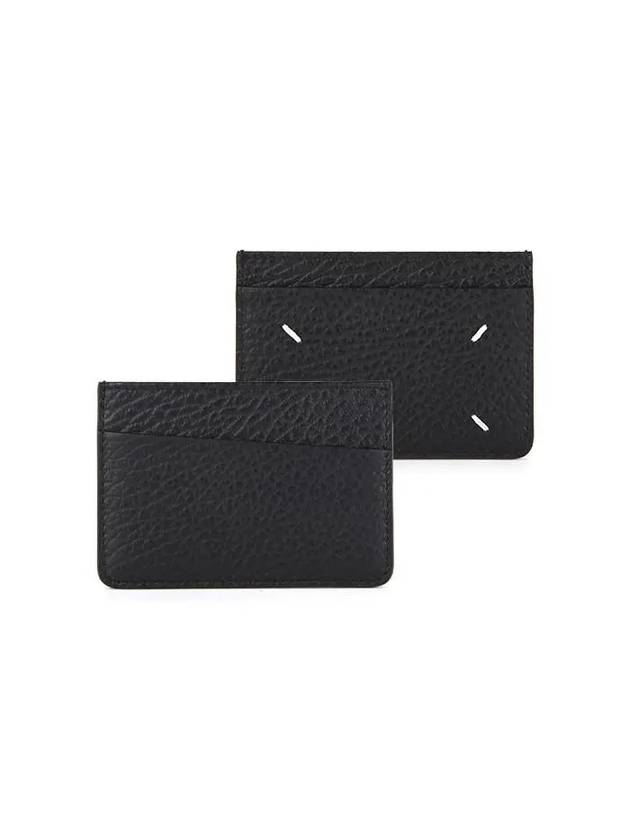 Grain Leather Stitch Card Wallet Black - MAISON MARGIELA - BALAAN 2