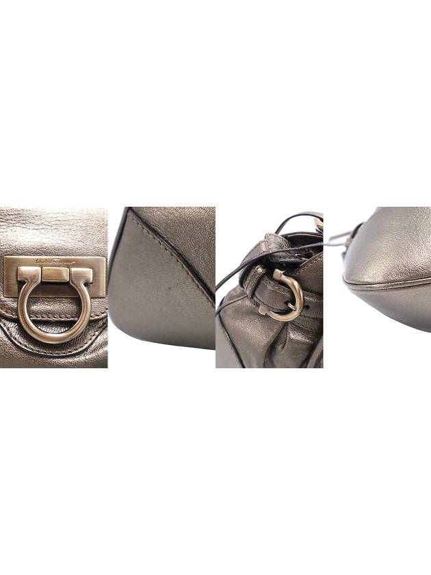 Ferragamo 21 6317 gray metallic silver Gancini embellished shoulder bag - FENDI - BALAAN 8