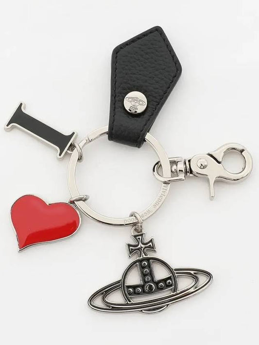 Biogreen I Love ORB Saffiano Key Holder Black - VIVIENNE WESTWOOD - BALAAN 2