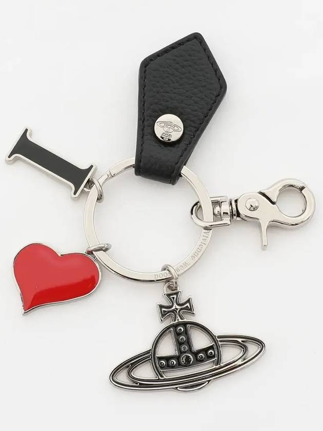 Biogreen I Love ORB Saffiano Key Holder Black - VIVIENNE WESTWOOD - BALAAN 4