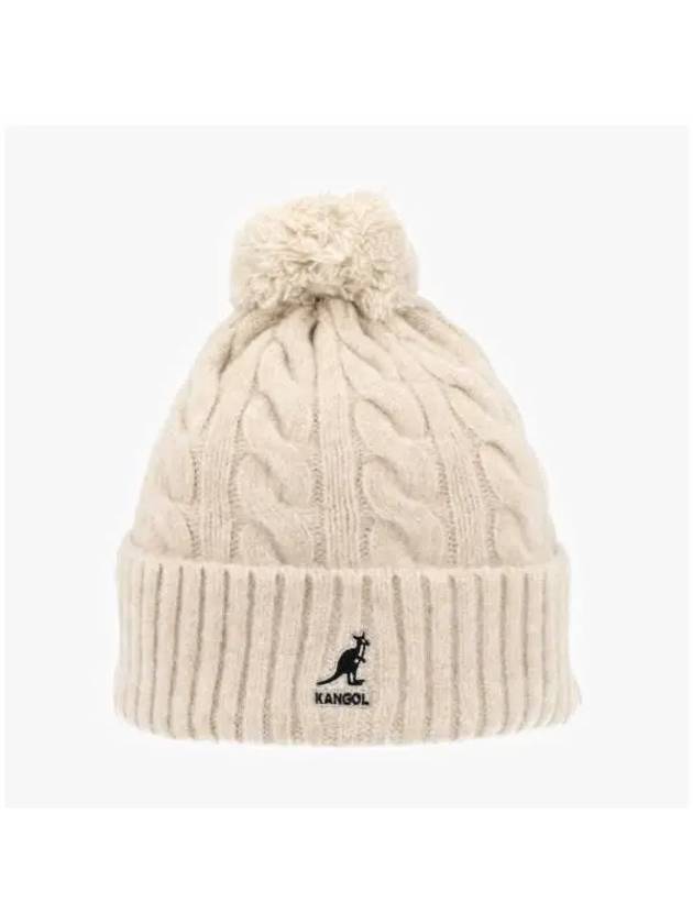 K4460SM BEIGE Cable Knit Pom Beanie - KANGOL - BALAAN 2