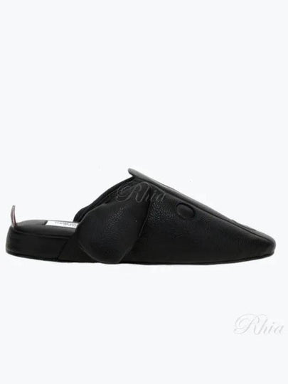 Men's Hector Leather Flat Slippers Black - THOM BROWNE - BALAAN 2