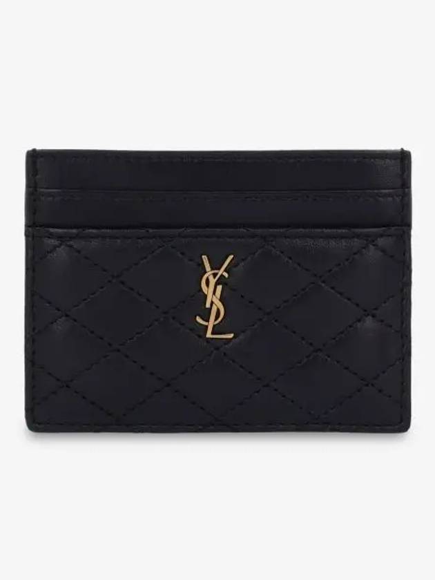 Gabi Quilted Lambskin Card Wallet Black - SAINT LAURENT - BALAAN 2