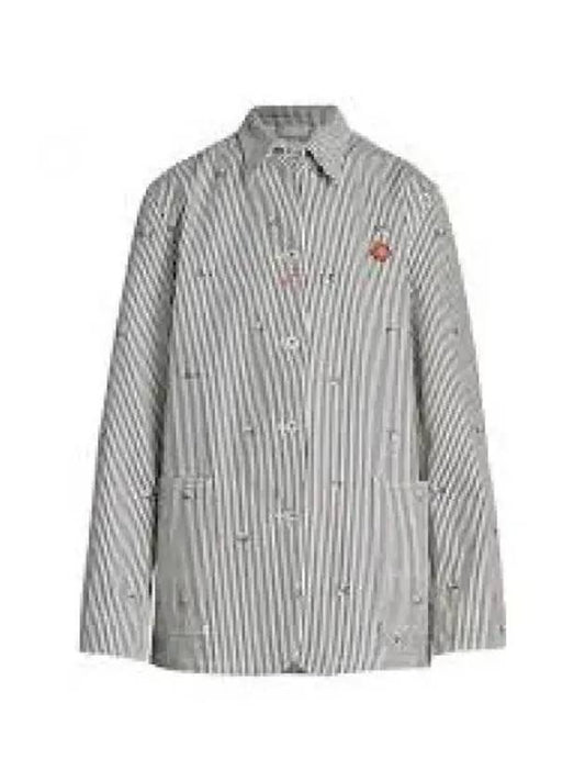 Striped denim jacket gray FD52DV2326J1DM 1237142 - KENZO - BALAAN 1