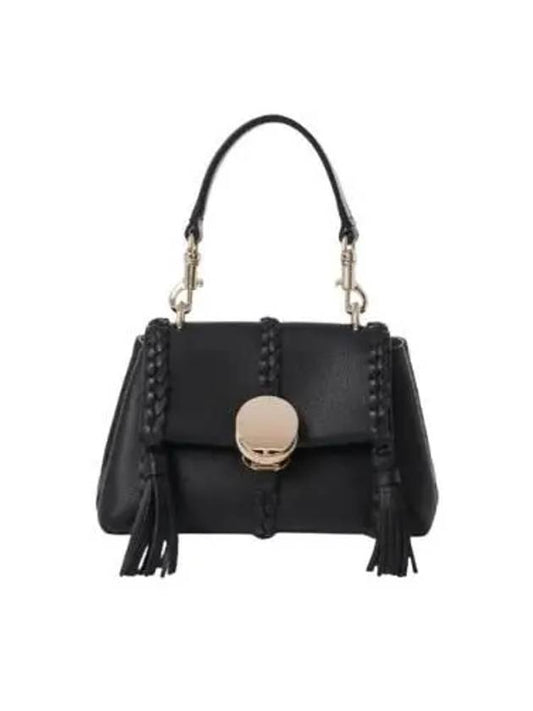 Penelope Mini Grained Leather Shoulder Bag Black - CHLOE - BALAAN 2