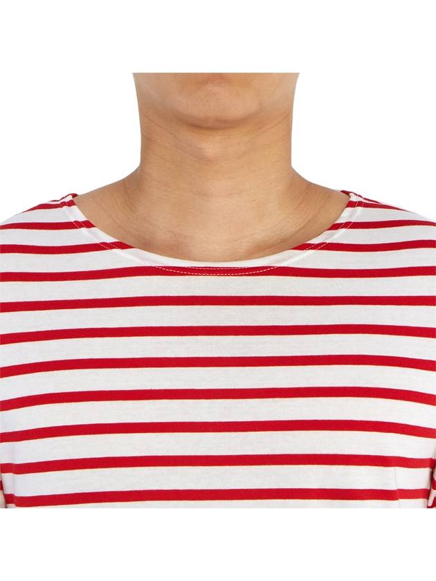 Minquiers Modern Stripe Long Sleeve T-Shirt Neige Tulipe - SAINT JAMES - BALAAN 9