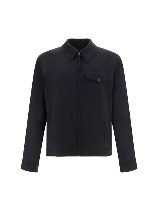 Stretch Wool Tailored Zip-Up Jacket Black - HELMUT LANG - BALAAN 1