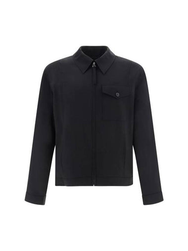 Stretch Wool Tailored Zip-Up Jacket Black - HELMUT LANG - BALAAN 1