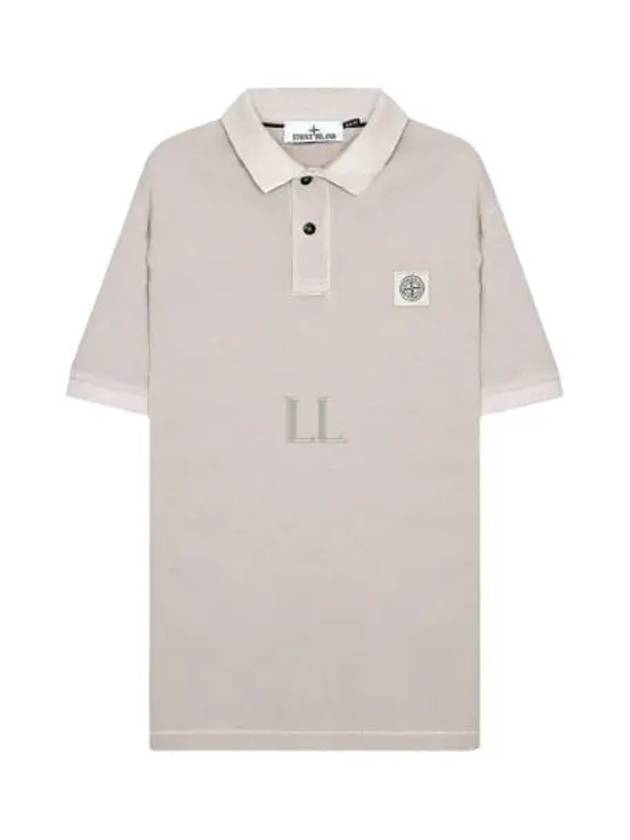 Men's Logo Patch Short Sleeve Polo Shirt Dove Grey - STONE ISLAND - BALAAN 2