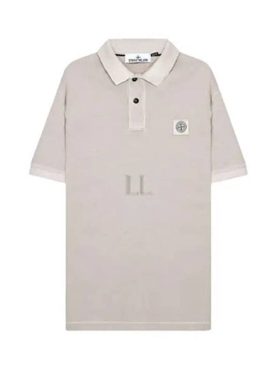 Men's Logo Patch Short Sleeve Polo Shirt Dove Grey - STONE ISLAND - BALAAN 2