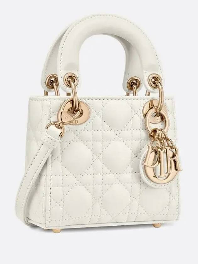 Micro Lady Cannage Lambskin Mini Bag Latte - DIOR - BALAAN 3