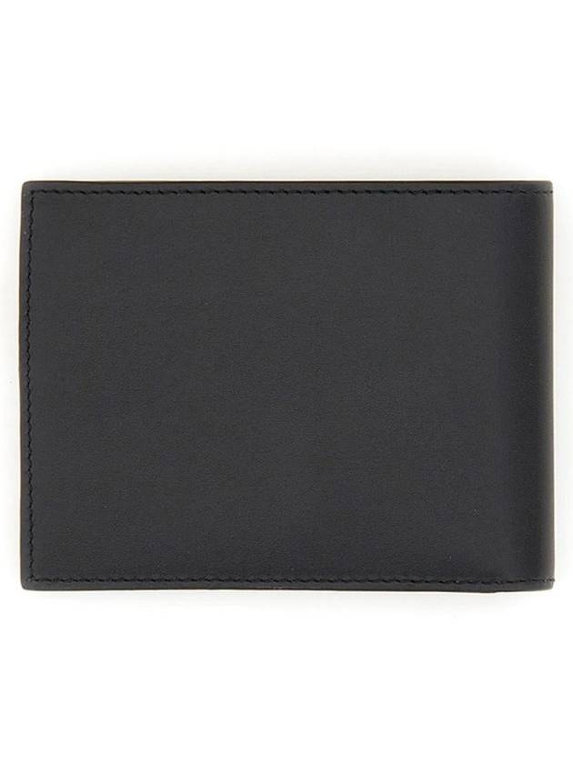 Men's Logo Signature Stripe Leather Half Wallet Black - PAUL SMITH - BALAAN 5