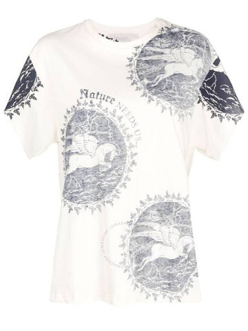 Stella McCartney White Stamp Print Eco Warrior T-Shirt, Size Medium - STELLA MCCARTNEY - BALAAN 1