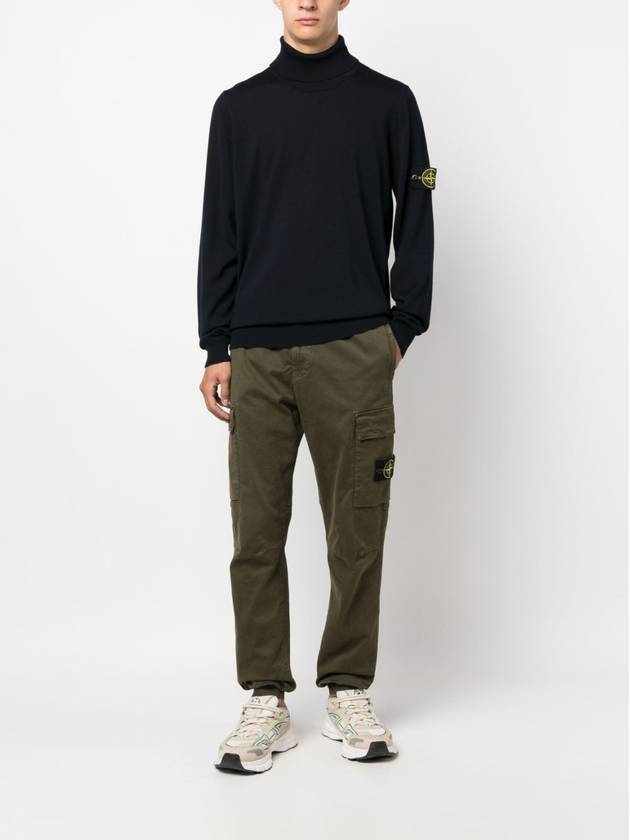 Wappen Patch Virgin Wool Turtleneck Navy - STONE ISLAND - BALAAN 7