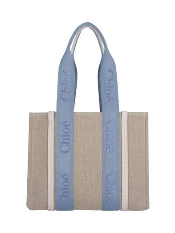 Woody Medium Tote Bag Blue - CHLOE - BALAAN 1