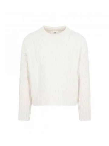 Cable wool knit cream HKS011 017 - AMI - BALAAN 1