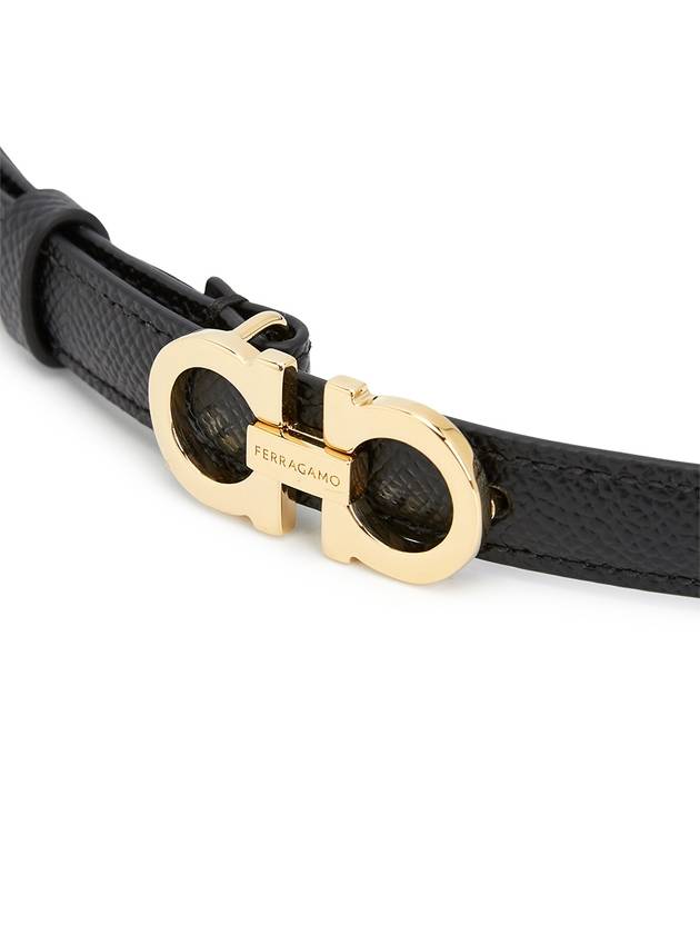 Gancini Leather Belt Black - SALVATORE FERRAGAMO - BALAAN 6