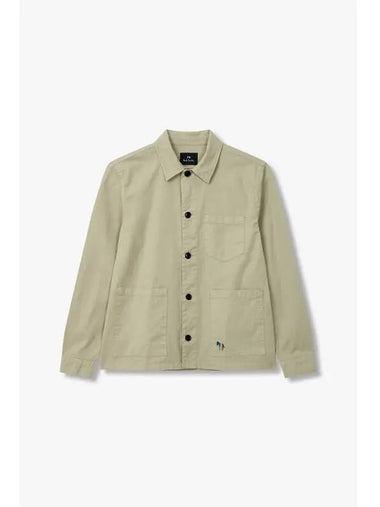 PS patch pocket cotton shirt jacket beige - PAUL SMITH - BALAAN 1