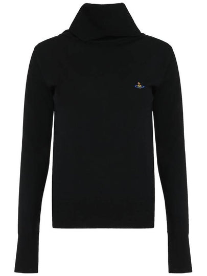 Bea ORB Embroidered Logo Turtleneck Black - VIVIENNE WESTWOOD - BALAAN 2